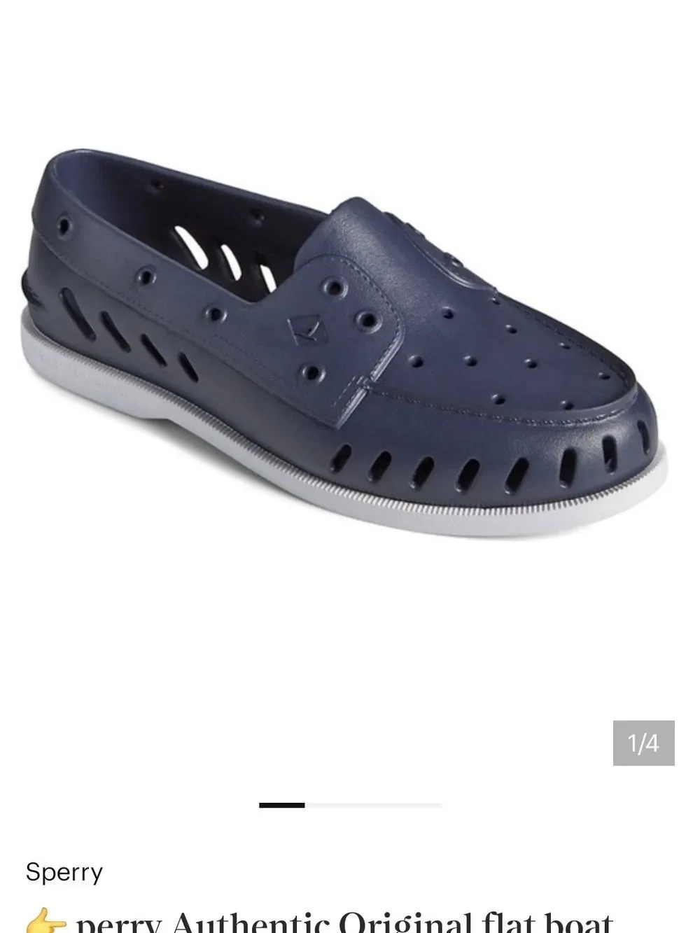 Sperry Men’s Navy Slip-On Perforated Boat Shoe